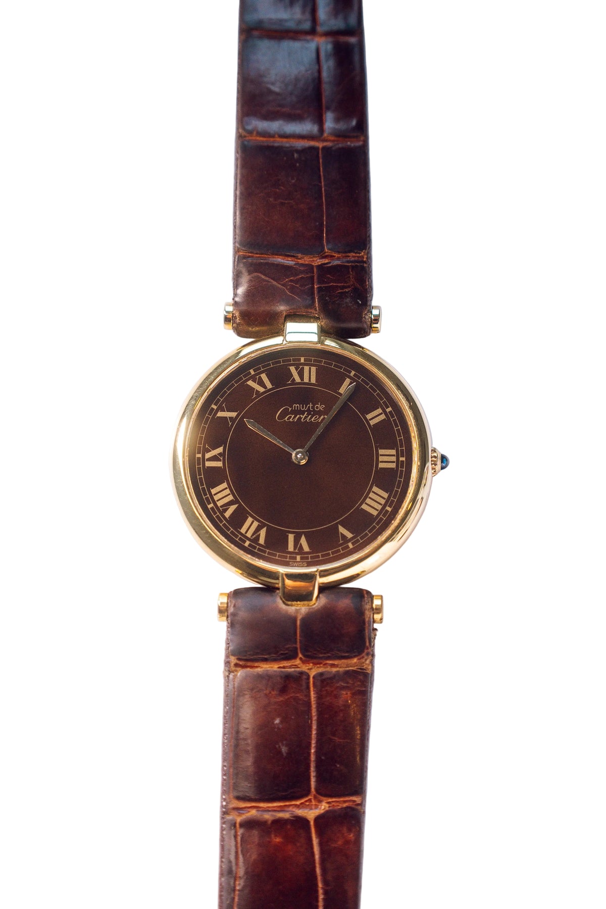 Cartier Must Vendome W/ Brown 'Wood' Dial