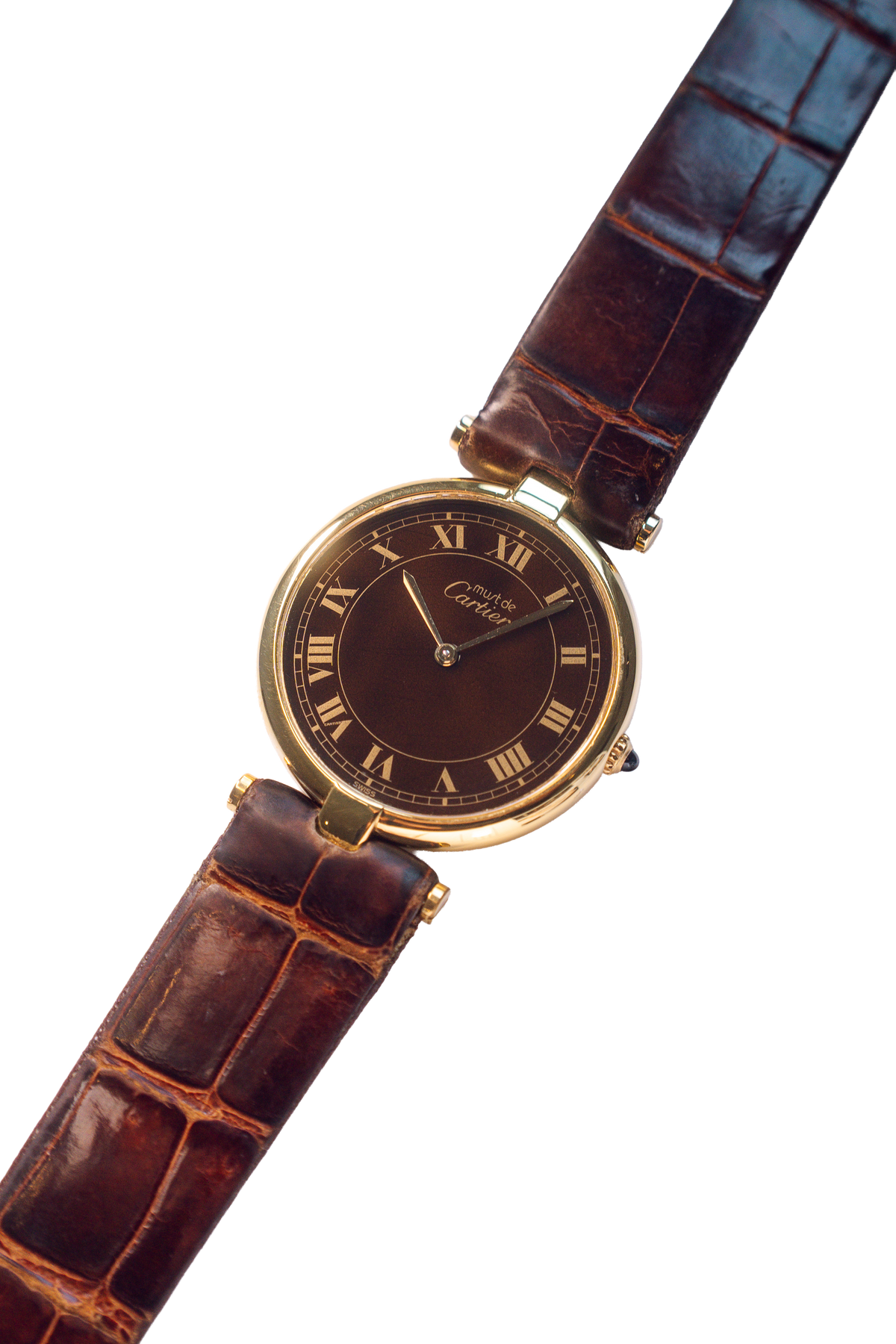 Cartier Must Vendome W/ Brown 'Wood' Dial