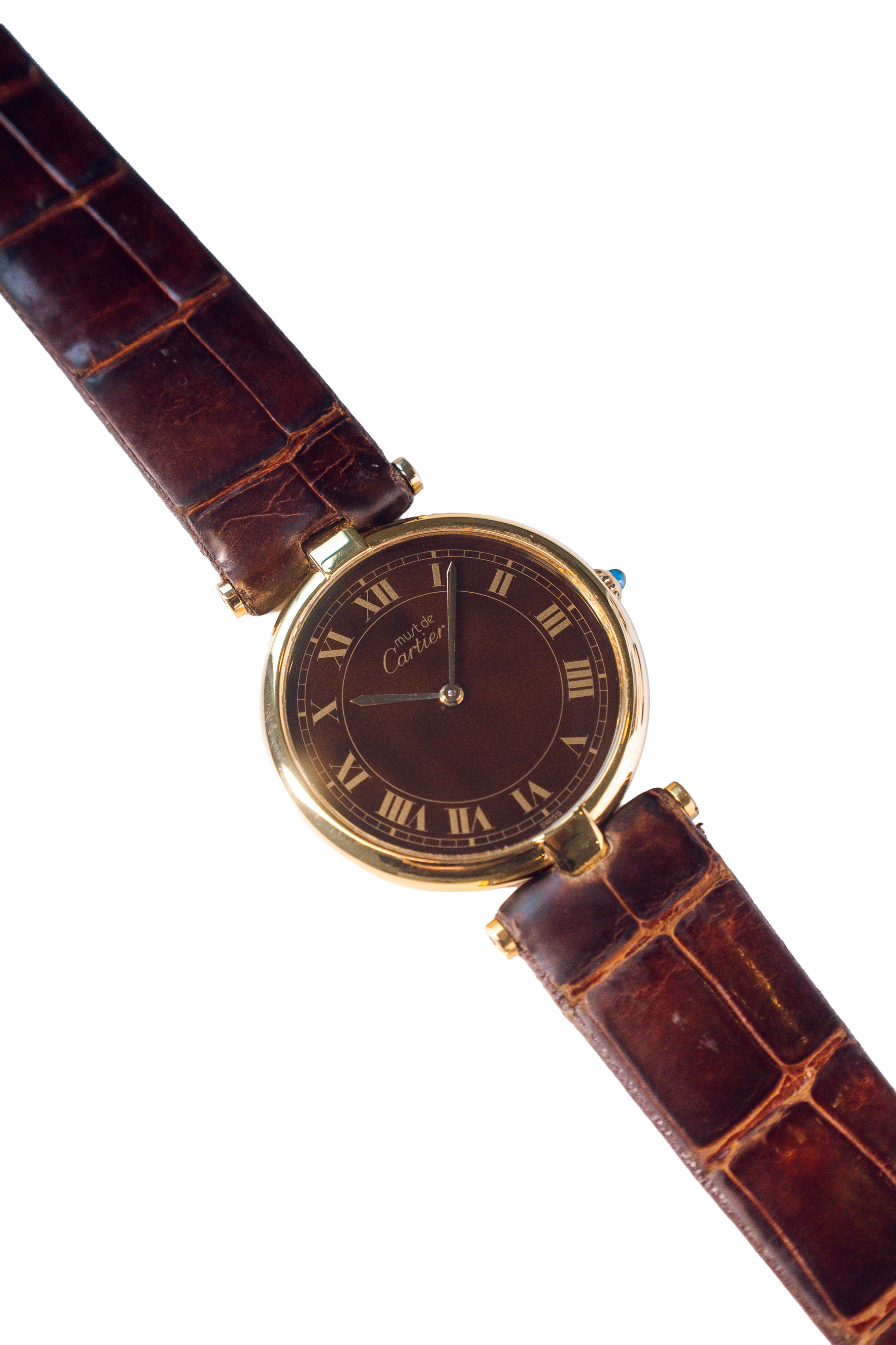 Cartier Must Vendome W/ Brown 'Wood' Dial