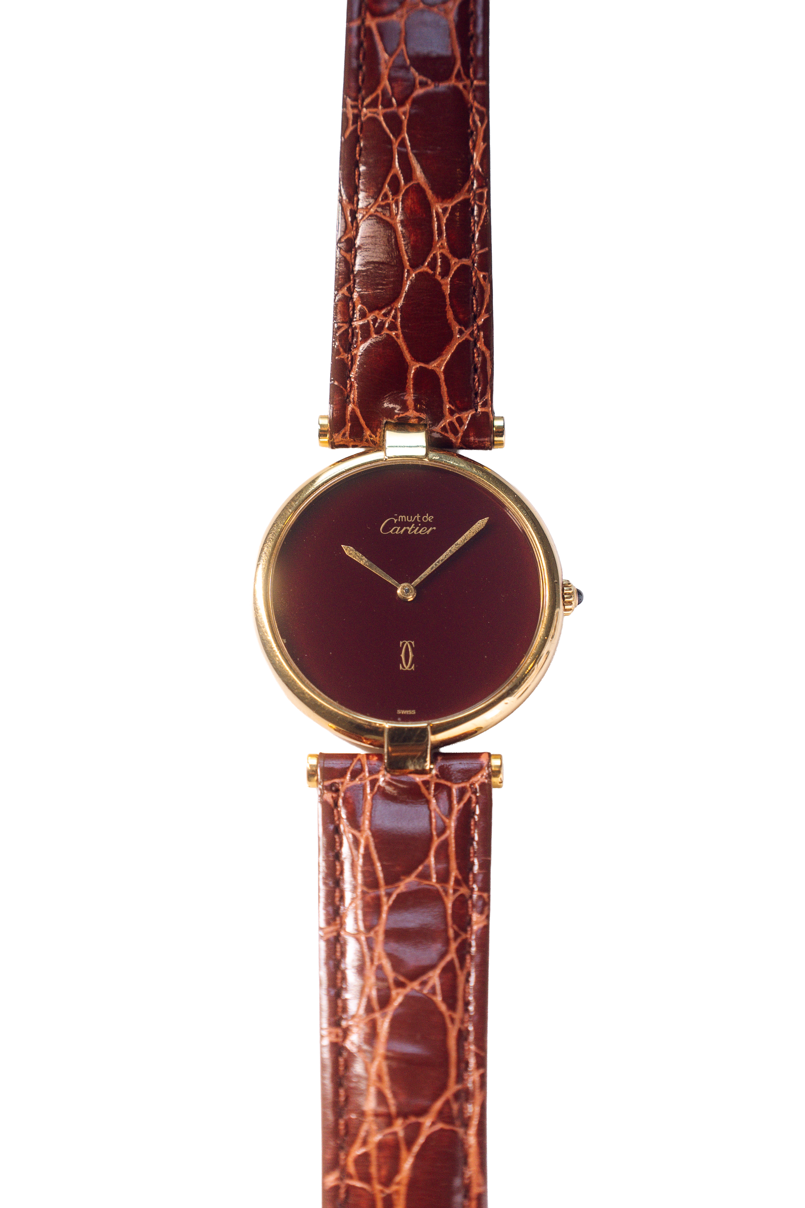 Cartier Must Vendome W/ Burgundy 'Bordeaux' Dial